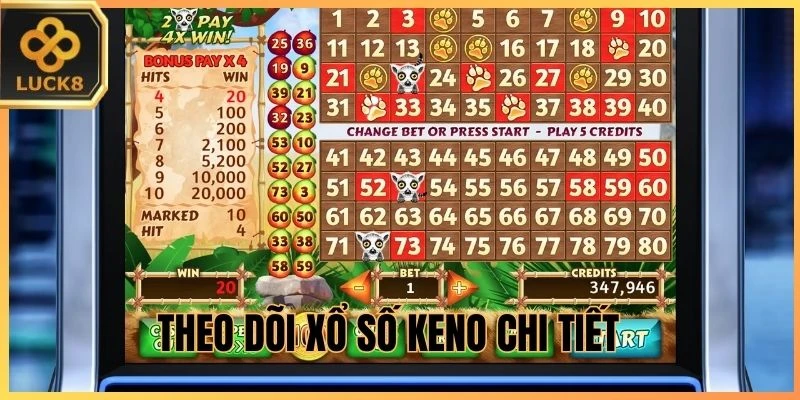 Theo dõi xổ số Keno chi tiết